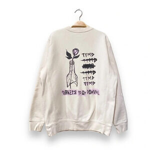 MGK Machine Gun Kelly Tickets to My Downfall Crewneck White Sweatshirt  Large